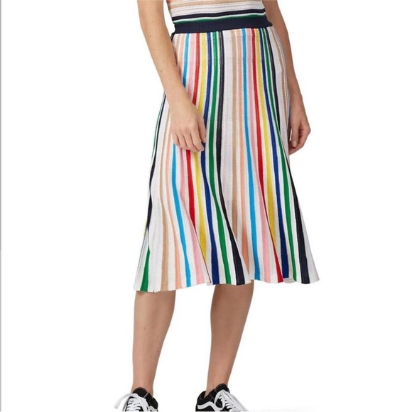 J. Crew Rainbow Stripe Pull-On Flare Skirt - Picture 2 of 8